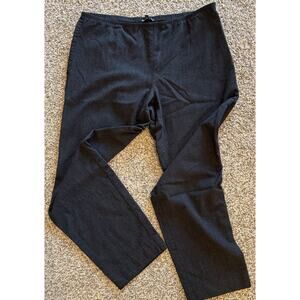 Eileen Fisher Wool Pants Large 34x29 Stretch Trouser Charcoal Gray Side Zip